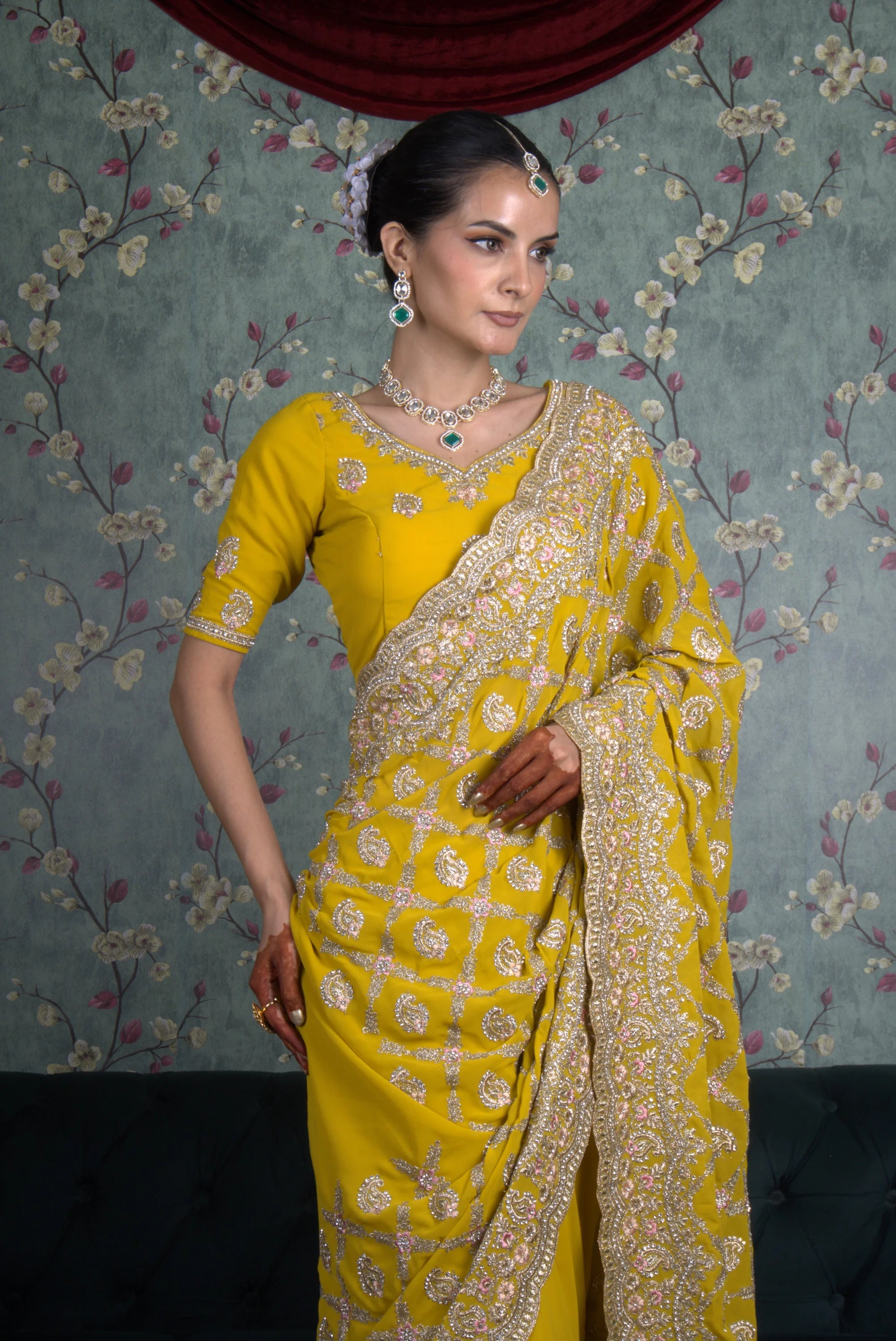 Amaltas Yellow Saree - saree