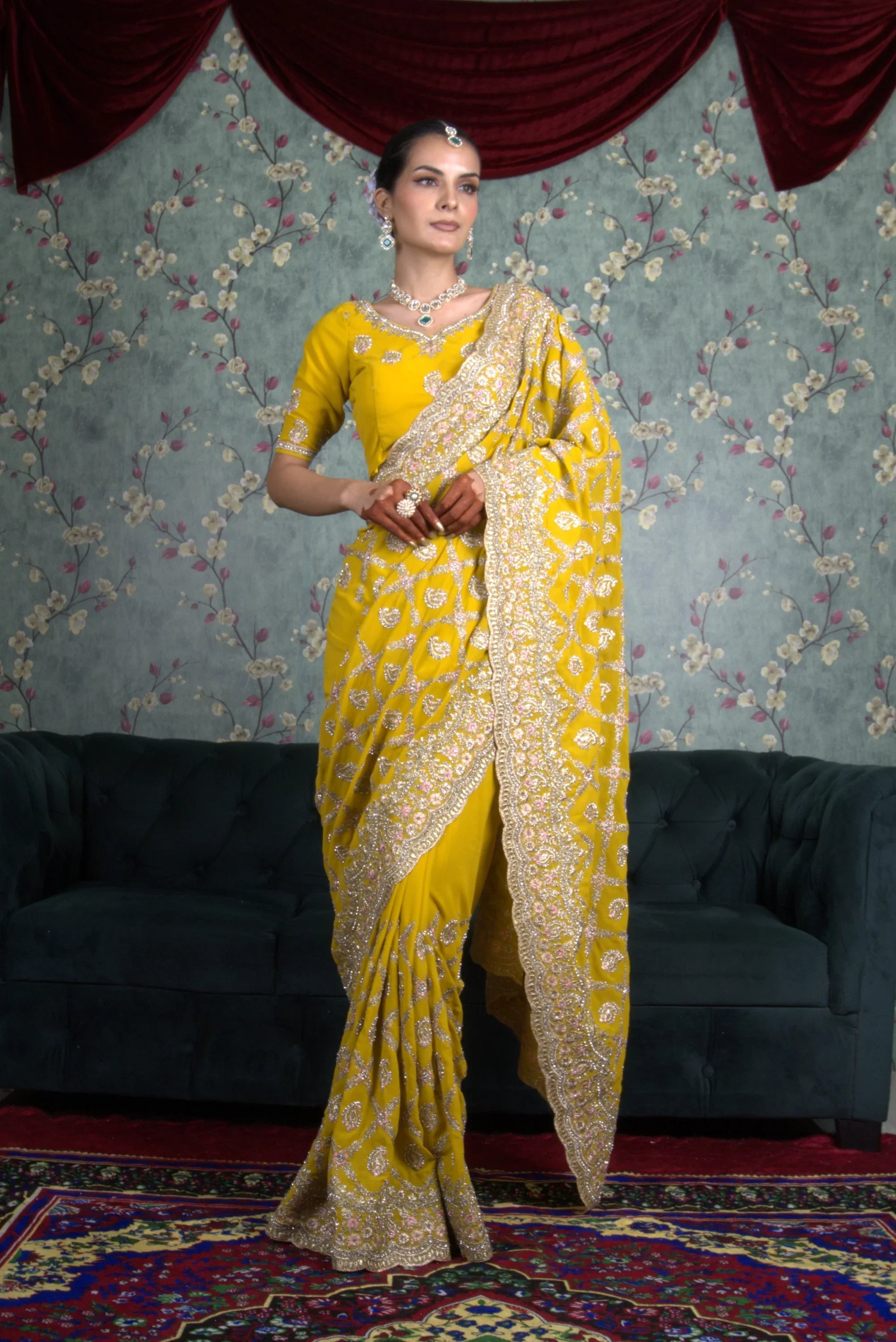 Amaltas Yellow Saree - saree
