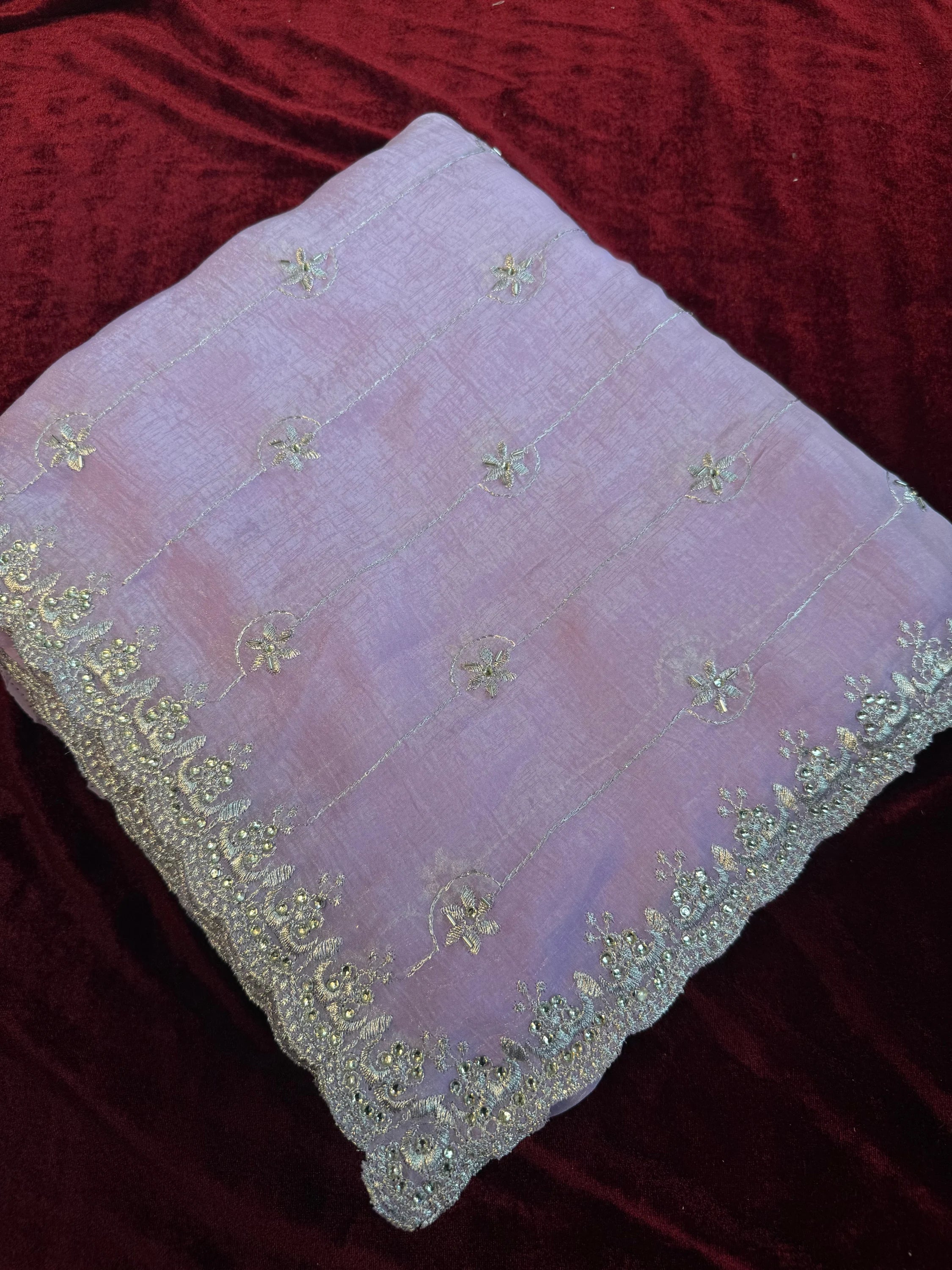 Chanderi silk Saree - Lavender - saree