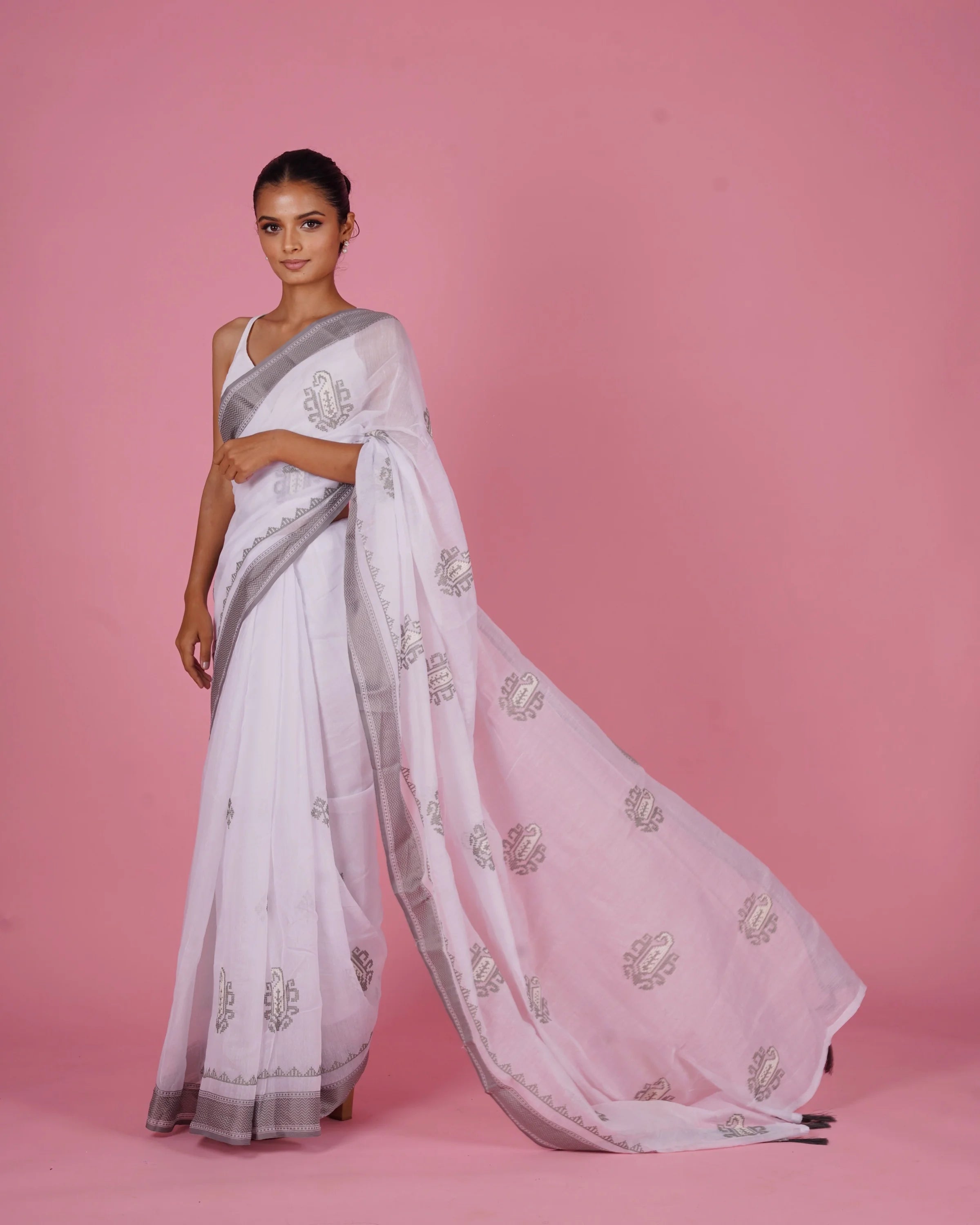 Cotton Saree Grey saree