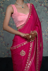 Gulabi Noor Saree