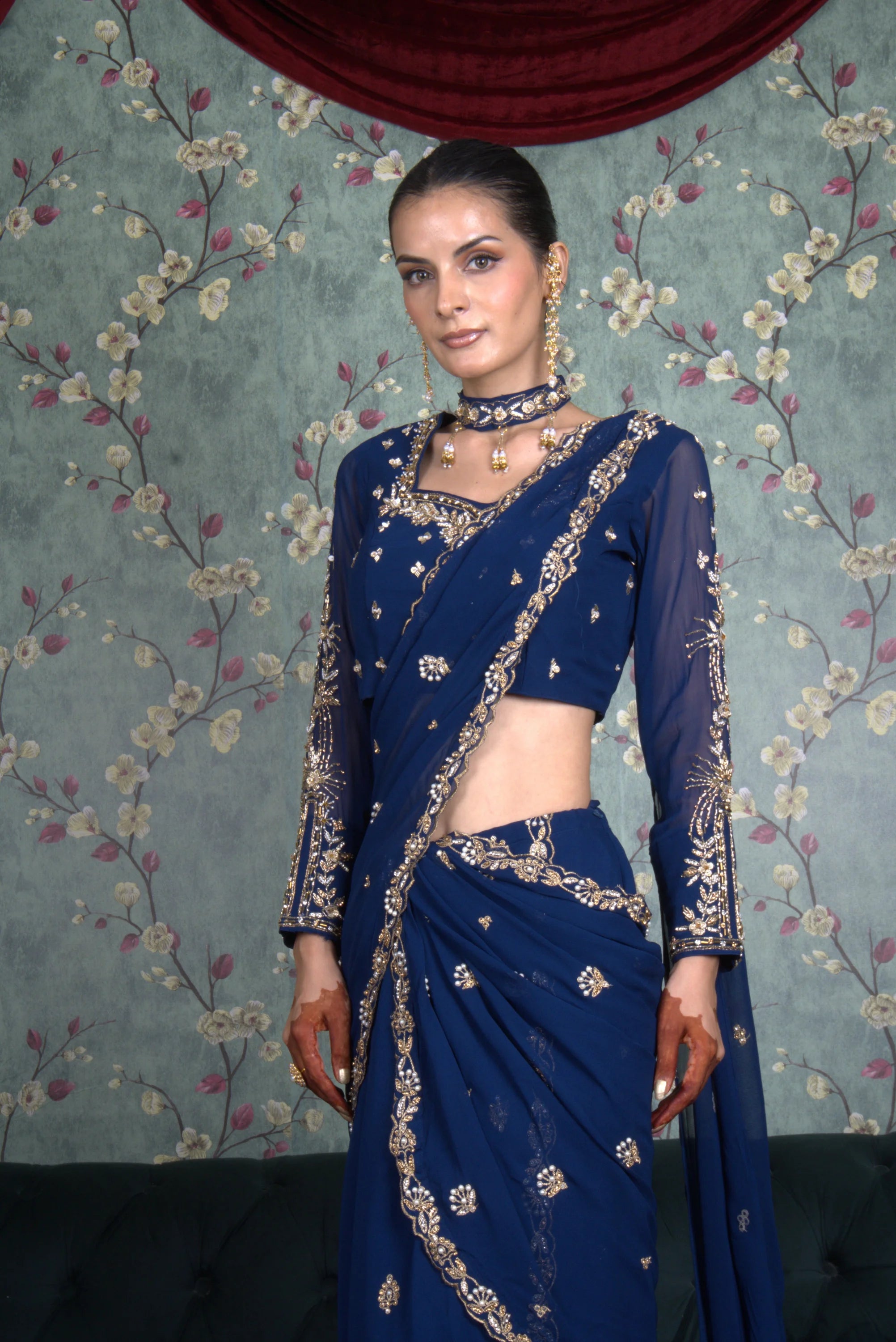 Lavanya Pre Stitched Saree for reception