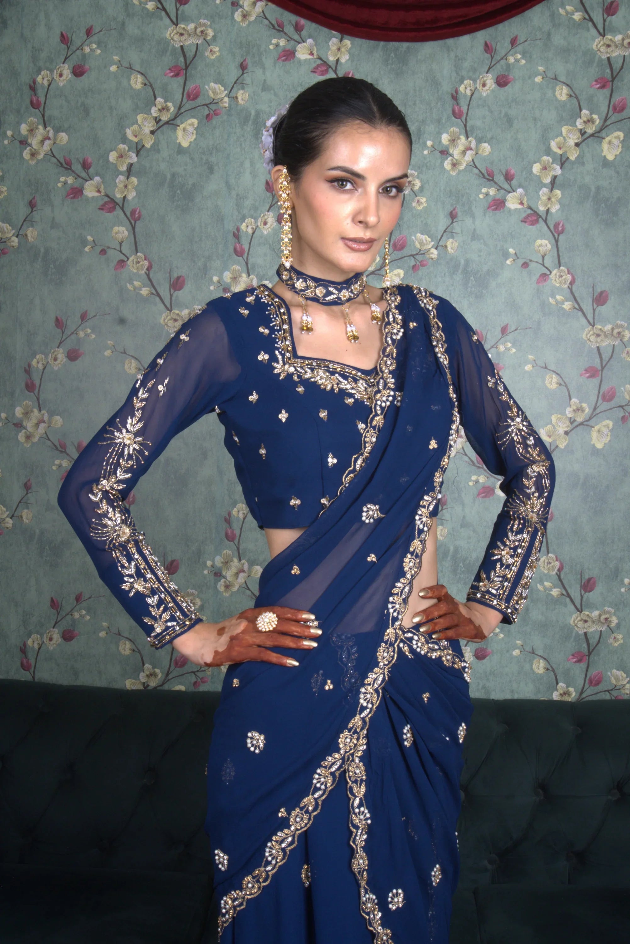 Lavanya Pre Stitched Saree for reception