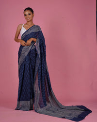 Mul Cotton Saree Blue saree