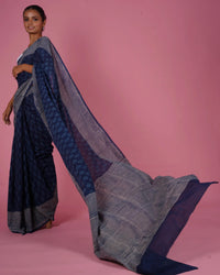 Mul Cotton Saree Blue saree