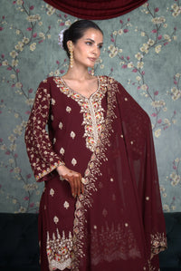 Noir Naaz Mehroon Garara