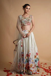 Pastel Floral Lehenga Lehenga