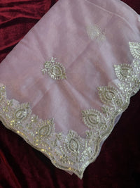 Pastel Sarees With Embroidery - Lilac - saree