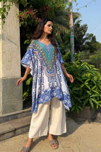 Pooncho kurti in blue