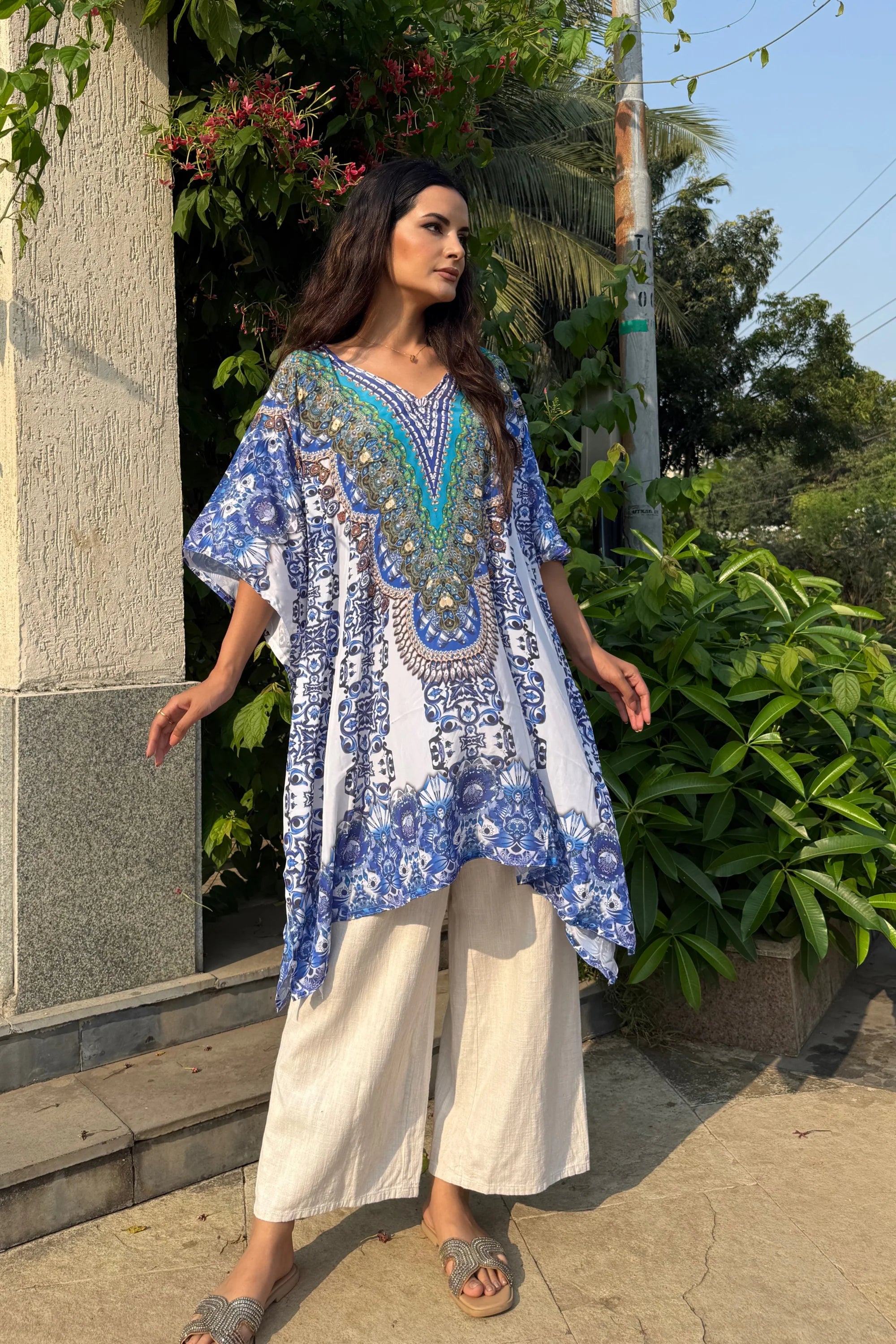 Pooncho kurti in blue