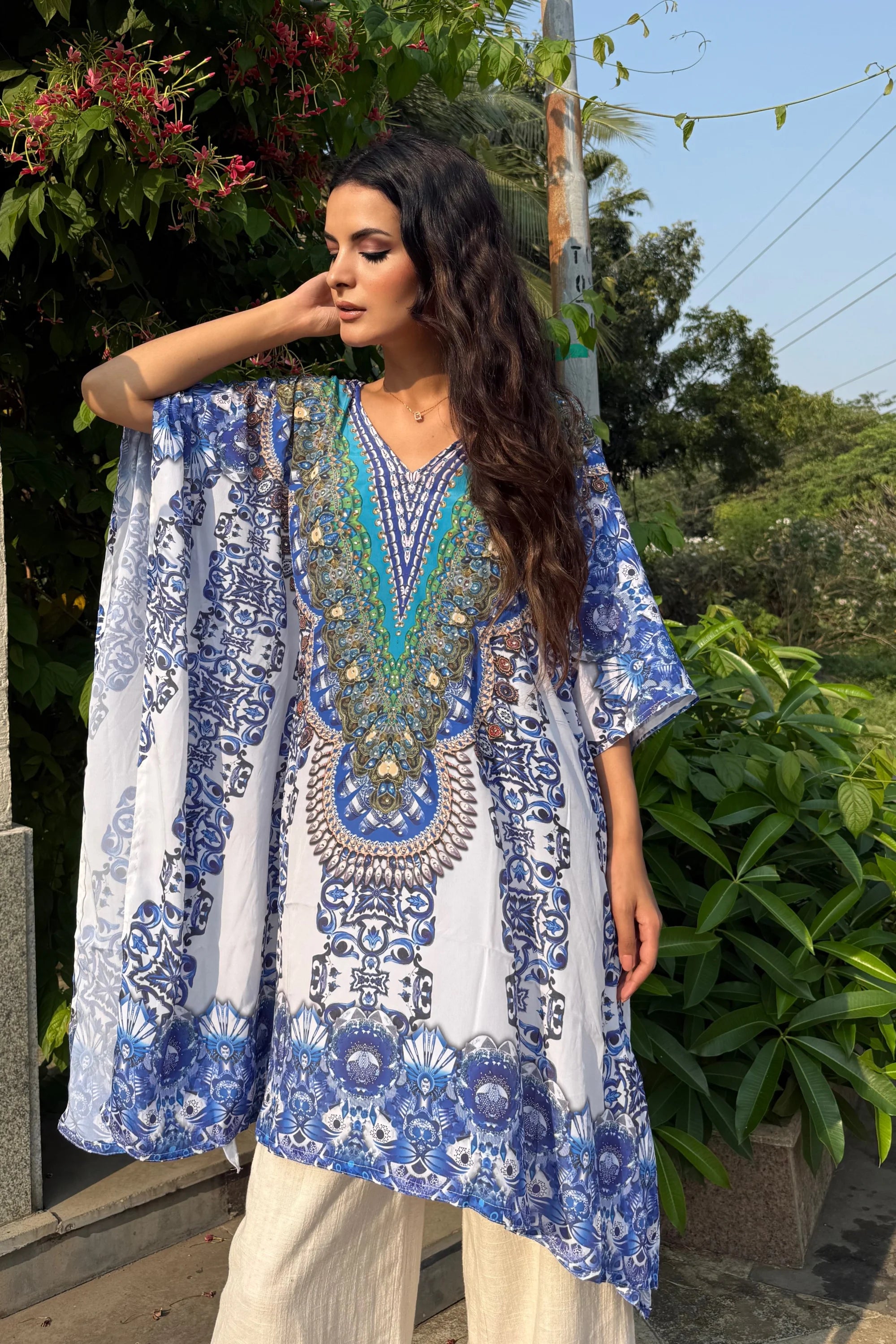 Pooncho kurti in blue