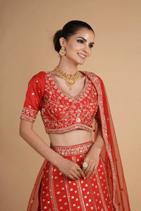 Scarlet Royal Bridal Lehenga Lehenga