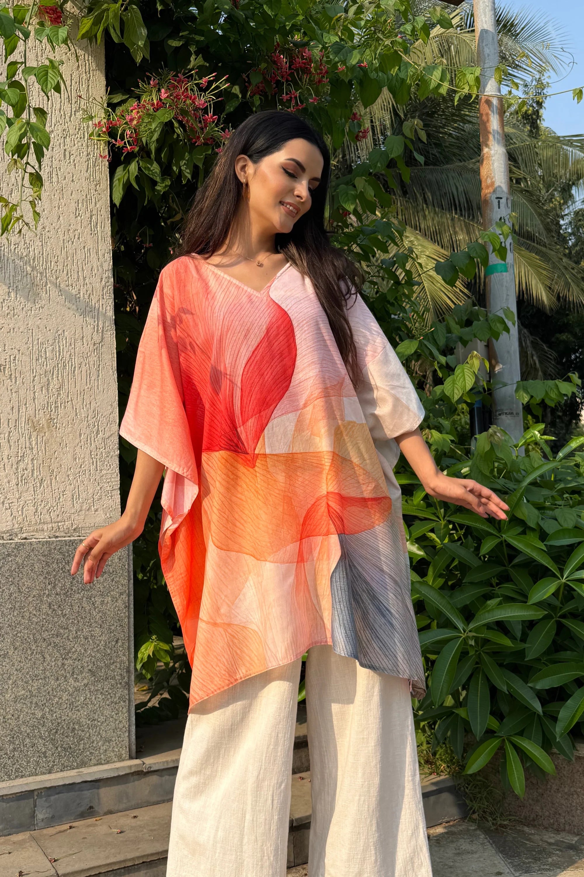 Short kaftan in orange - XS