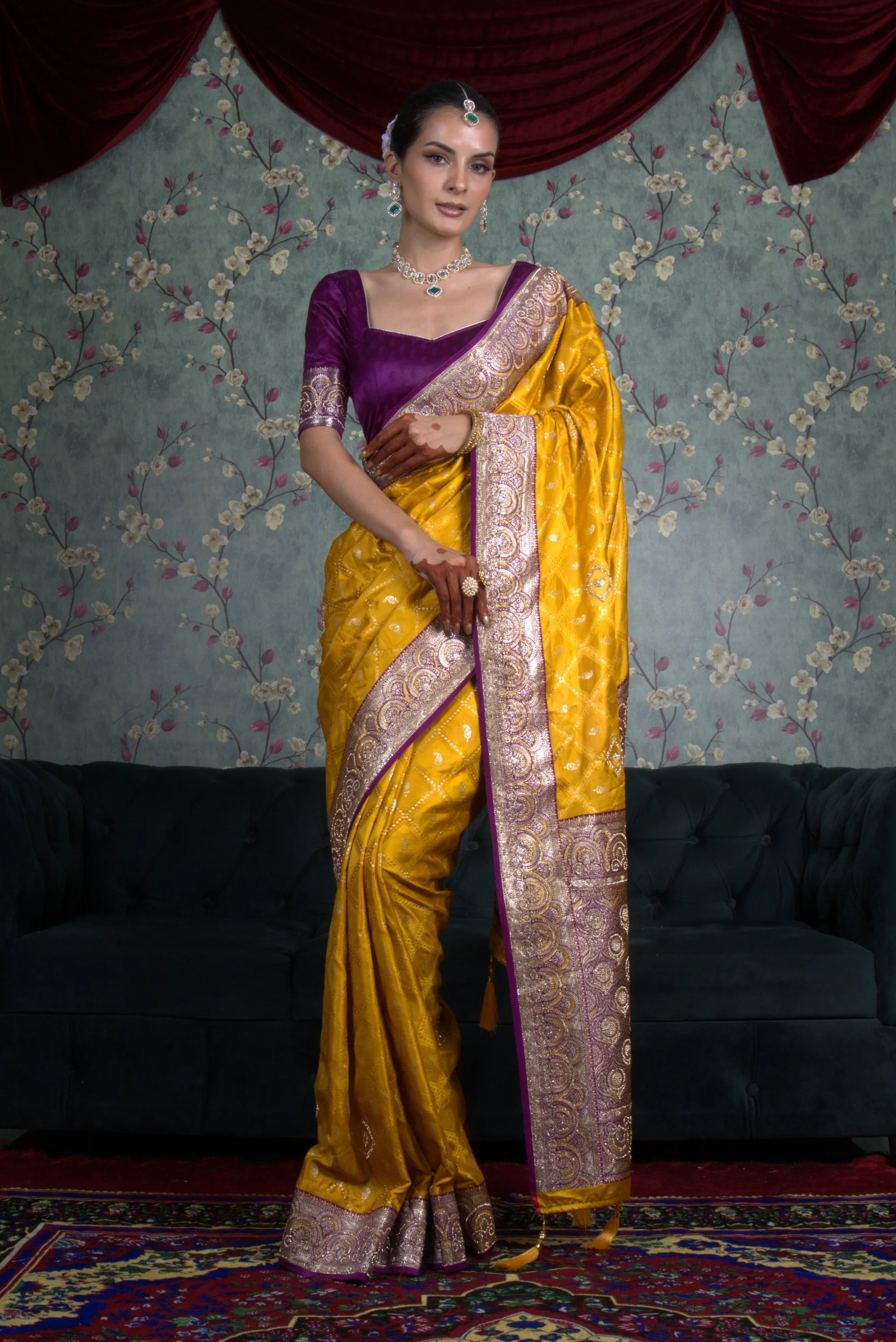 Sunehri Mustard Saree