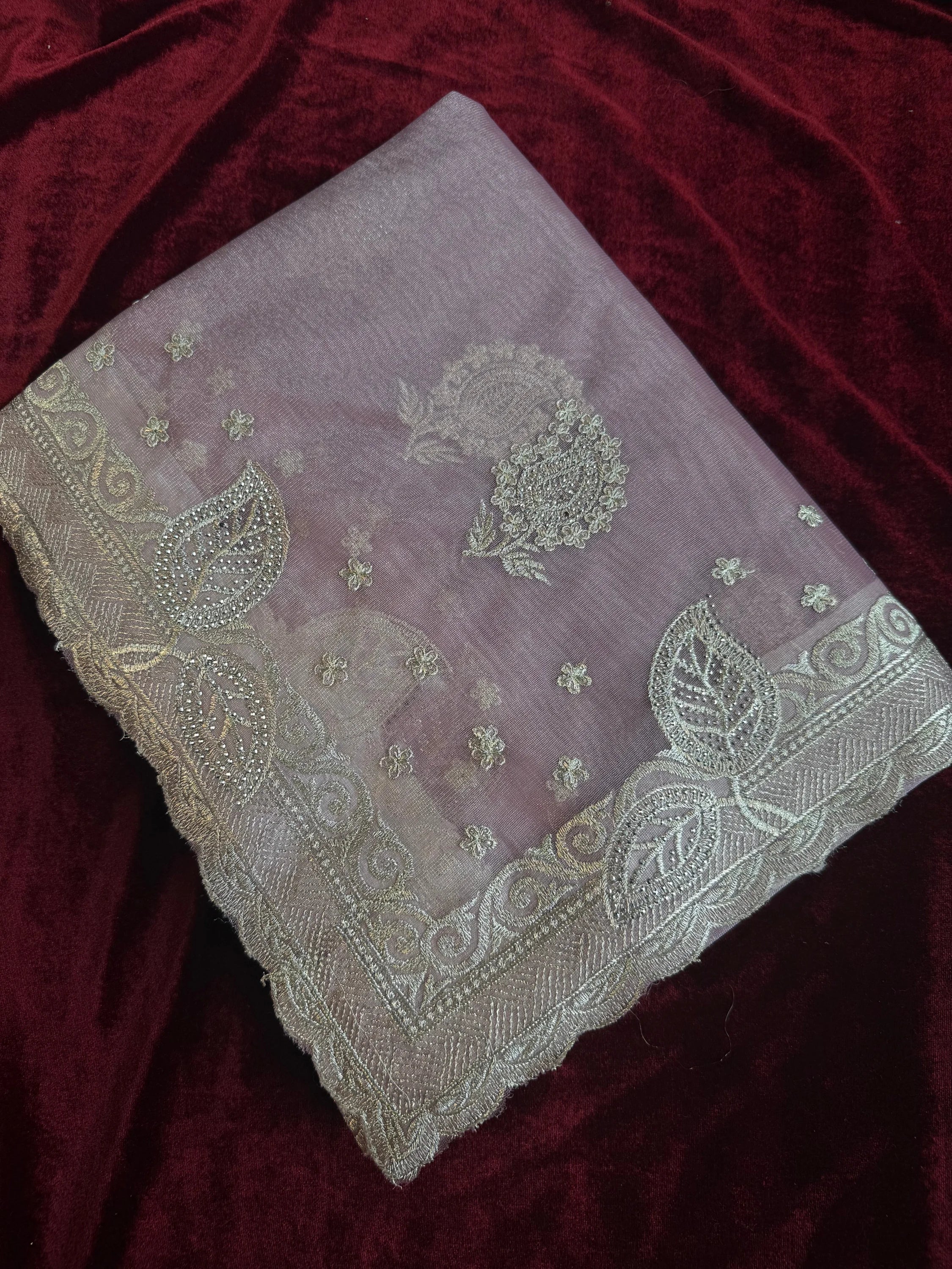 Tissue Silk Saree - Lavender - saree