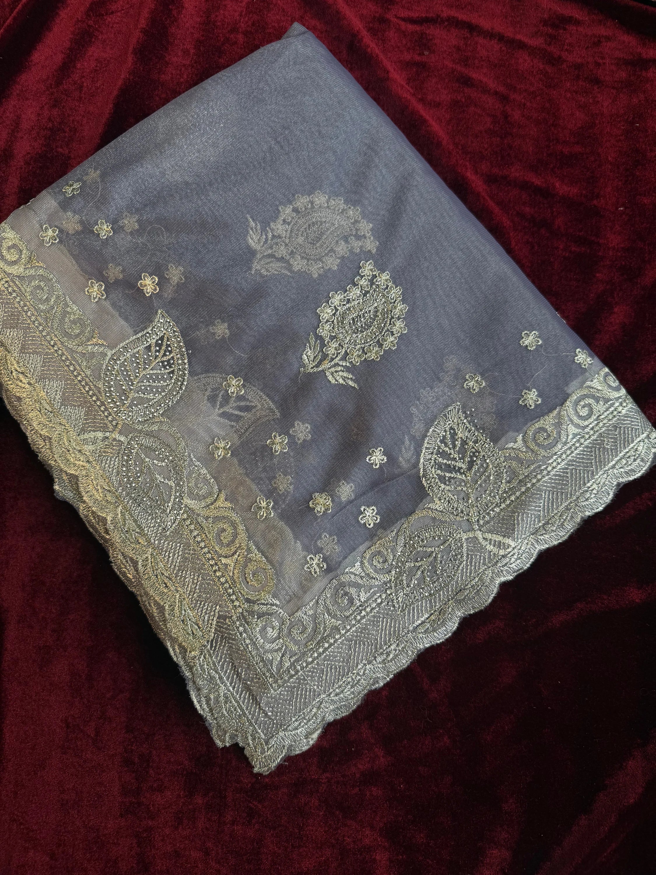 Tissue Silk Saree - Light purple - saree
