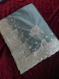 Tissue Silk Saree - Sea green - saree