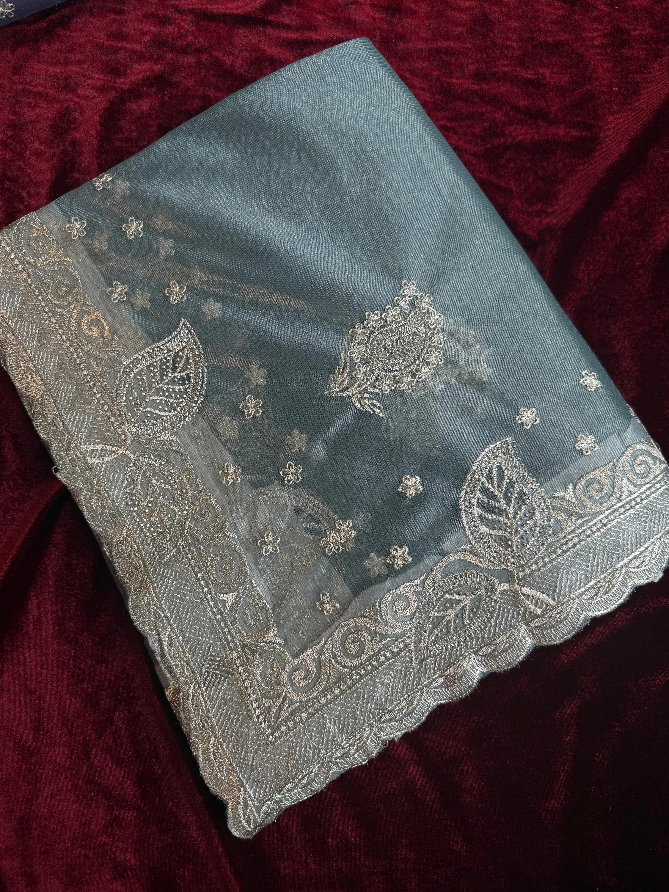 Tissue Silk Saree - Sea green - saree