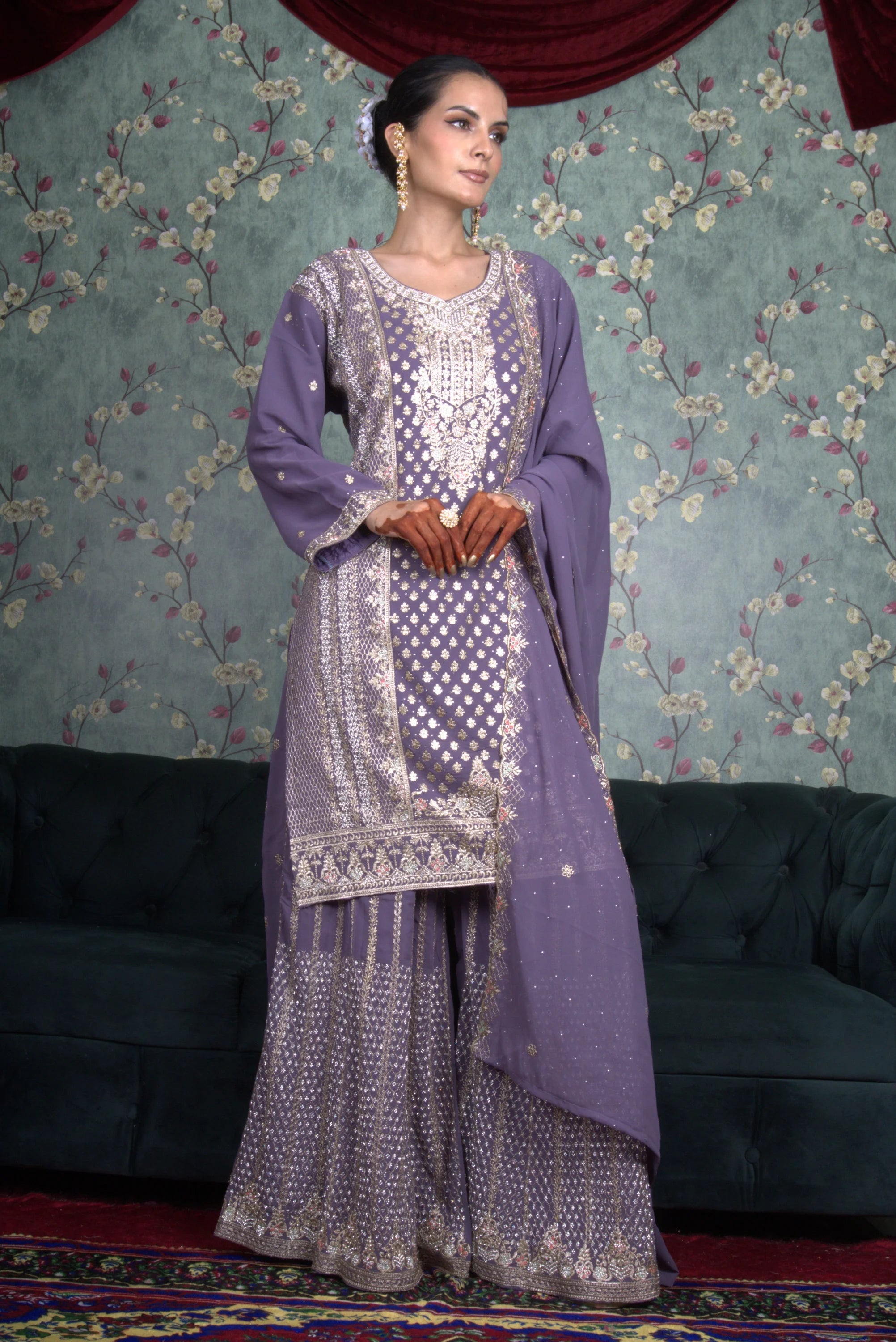 Chandani Raat Purple Sharara