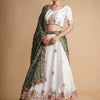 Green & white bandhani print Lehenga