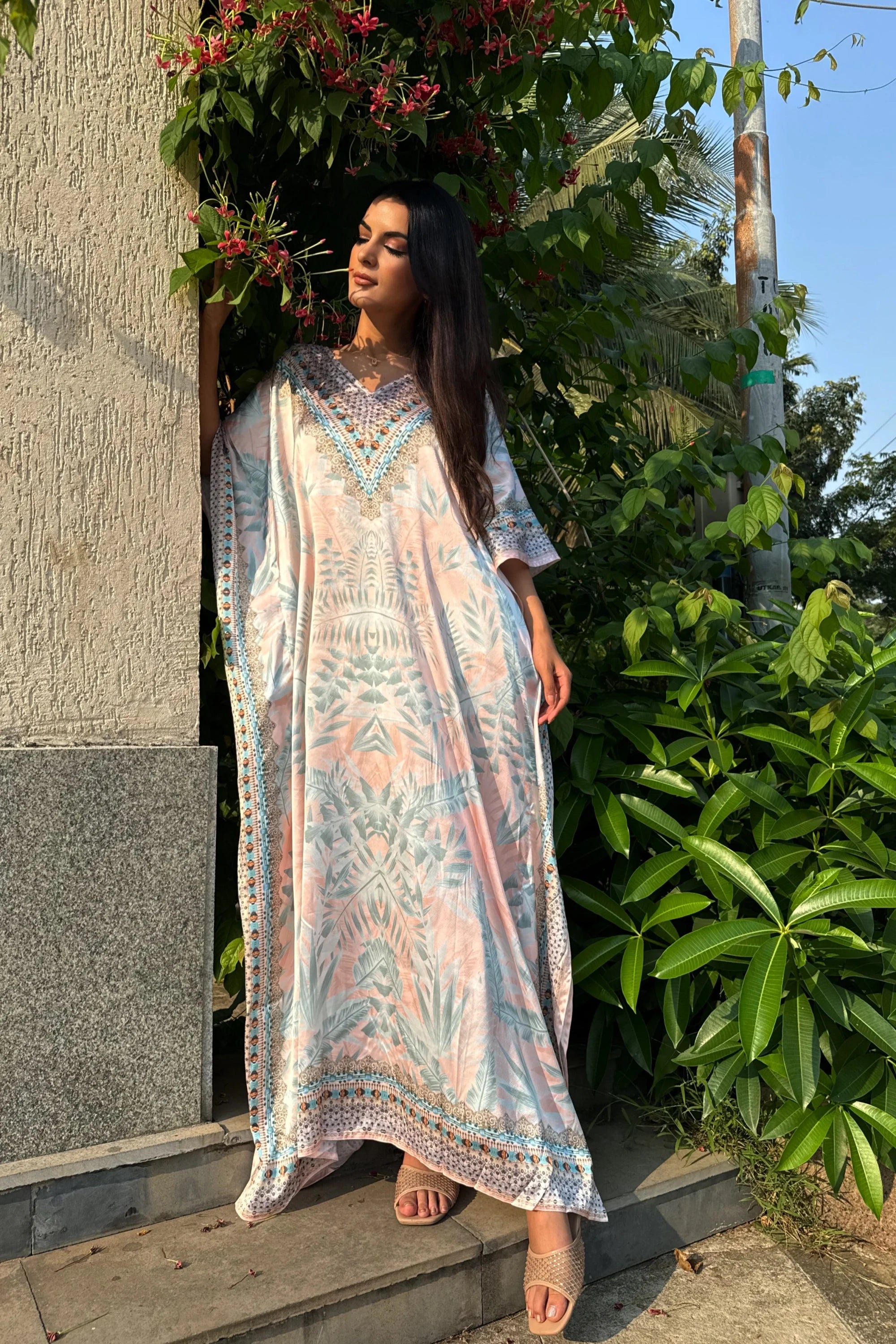 Pinkish blue kaftan - Kaftan
