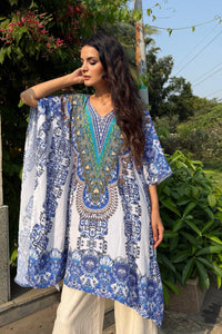 Pooncho kurti in blue