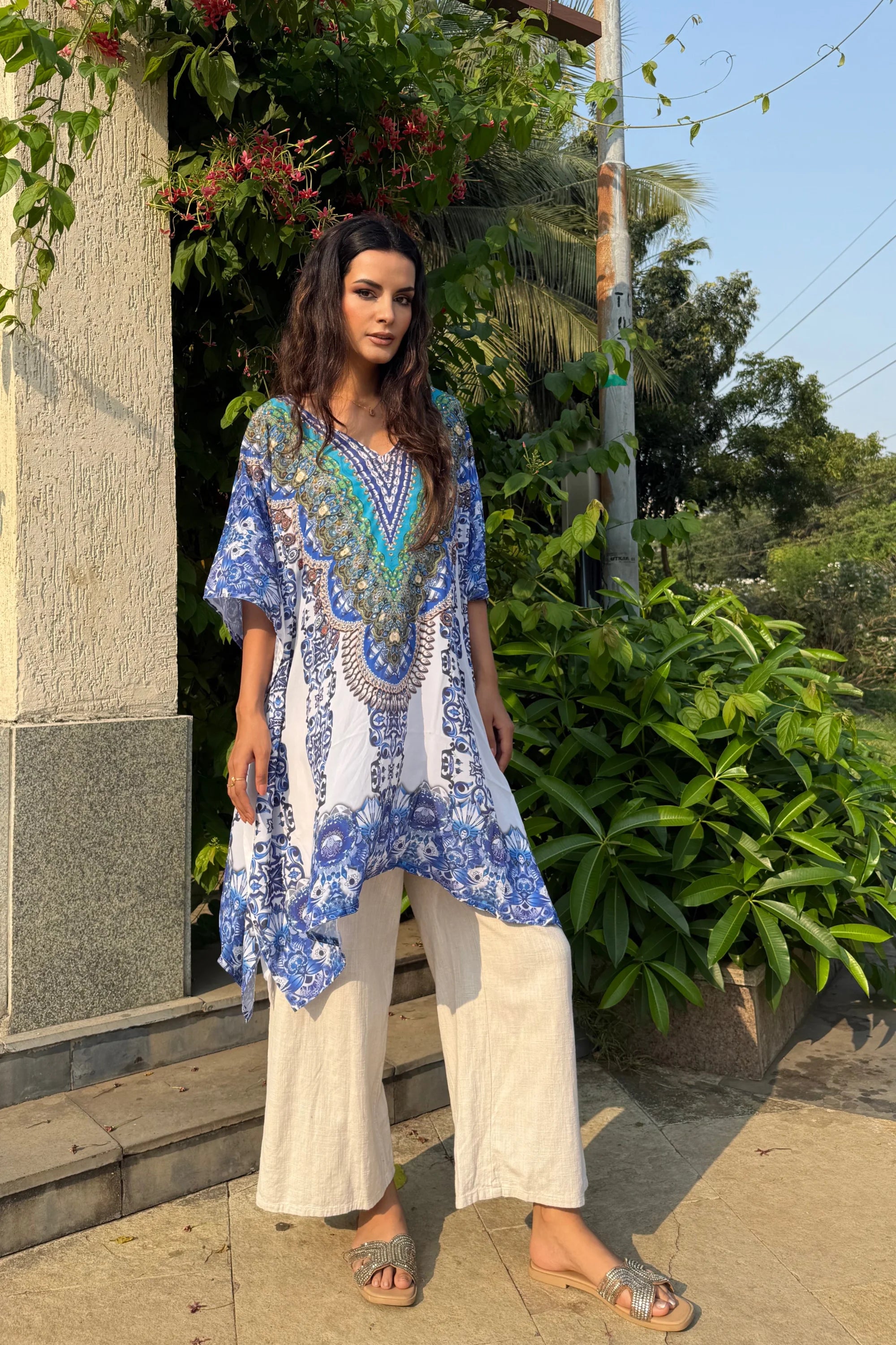 Pooncho kurti in blue