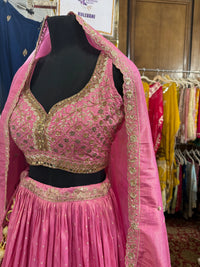Rich Pink Lehenga - S - Lehenga