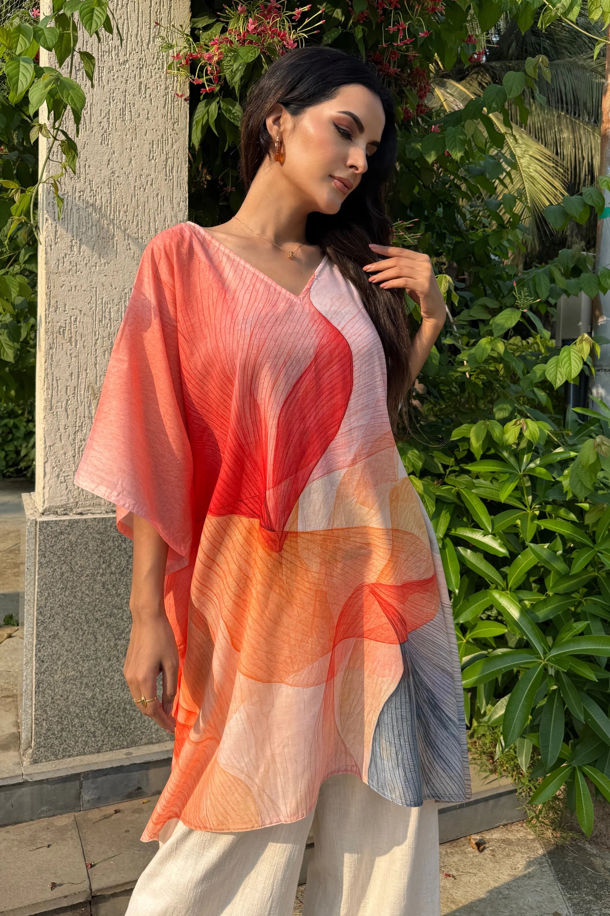 Short kaftan in orange